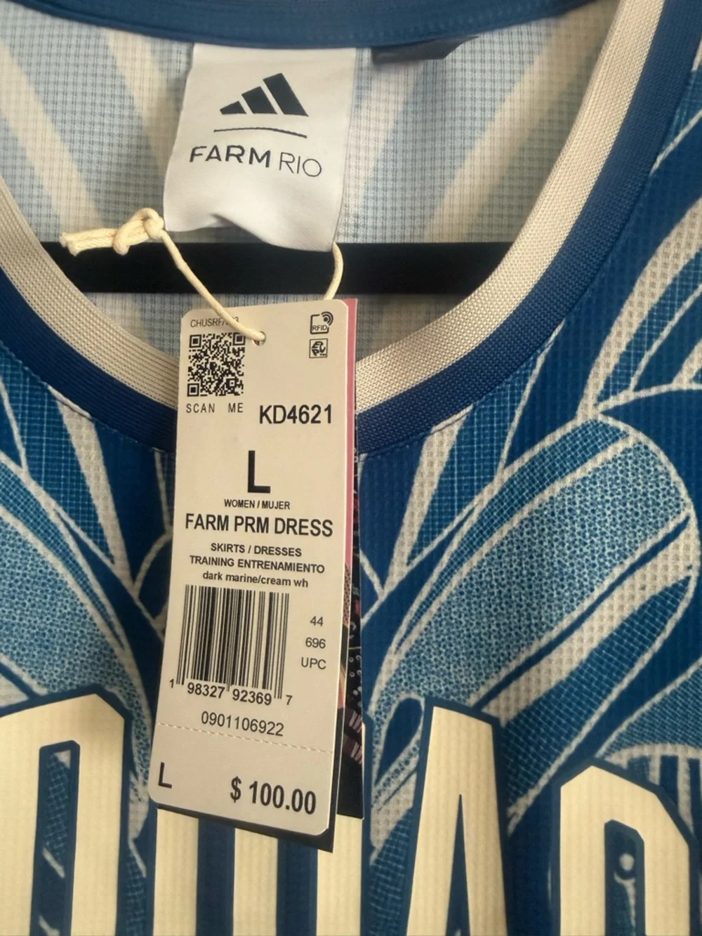 ADIDAS X FARM PRM PREMIUM DRESS    sz L - Picture 13 of 14
